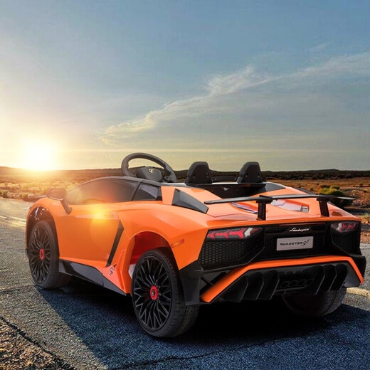 Shanghaojia children's remote control electric car can sit on four-wheel swing toy car and can drive battery-powered baby car for men and women. The top is painted red. Upgraded four-wheel drive + 12V large battery + leather seat + full function