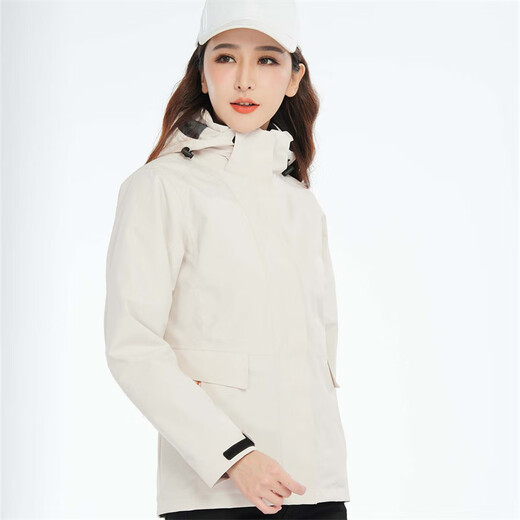 Veste Simboo pour hommes, veste à la ventre et à la mi-longue et chaude trois en un pour l'alpinisme Suit en peluche résistant aux usurgés 12805 White-Women M