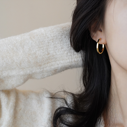 Idel French Hoop Earrings 2025 New Trendy Earrings Niche Design Plain Hoop Earrings Earrings Women's High-end Earrings French Hoop Earrings E2371