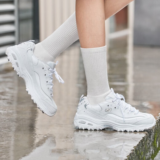 Skech casual shoes women's shoes autumn thick-soled dad shoes small white shoes flagship sneakers white / silver 11979-WSL 35