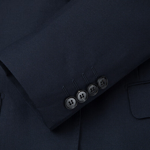 BAROMON wool anti-wrinkle no-iron suit men's complete suit suit business formal attire two-piece professional suit navy blue 170D Please note the size of the trousers