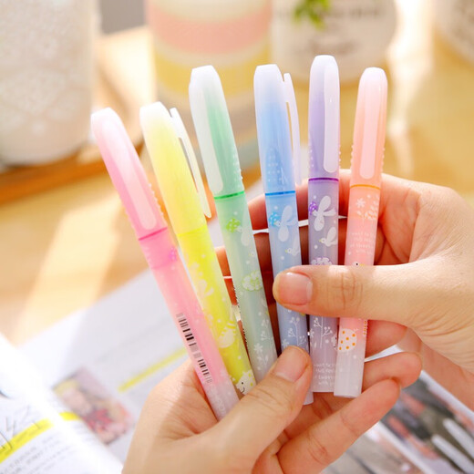Marcador de lápiz de pluma de los estudiantes de Hobby Highlighter Marcador de lápiz de lápiz Pen Pen 6191 Xiangxiang Highlighter Pink 12 PCS/Box
