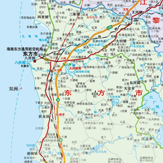
Hainan map 2025 Hainan Provincial Government Transportation Terrain High-definition Paper Version Wall Sticker 1068*749 mm