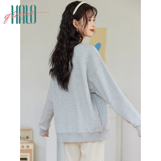 Halo Queen卫衣女春秋i人设计感圆领纯色休闲百搭套头上衣潮流H143W1047