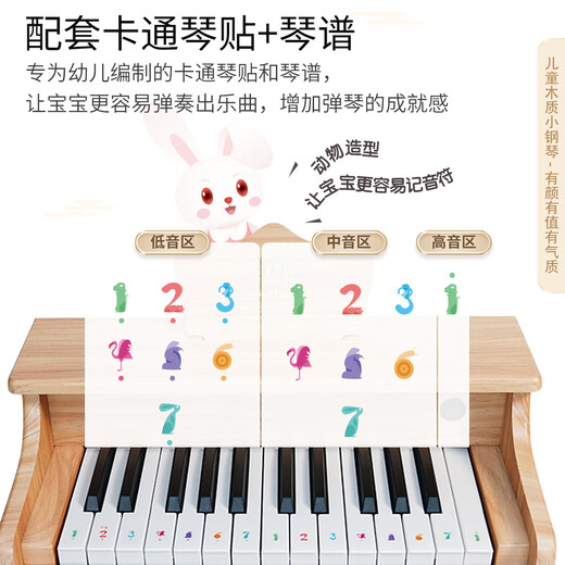 俏娃宝贝（QIAO WA BAO BEI）宝宝生日礼物儿童木质小钢琴玩具可弹1周岁礼物2-3岁男女孩幼儿园