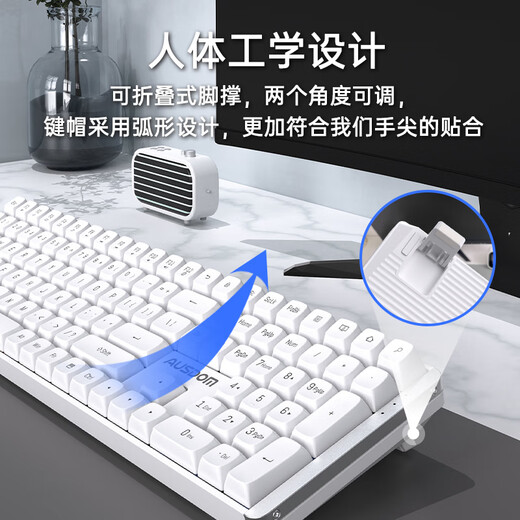 Aston Hola111 true mechanical keyboard wireless 2.4G gaming e-sports home office keyboard desktop laptop multi-key no punch 100% configuration cloud white