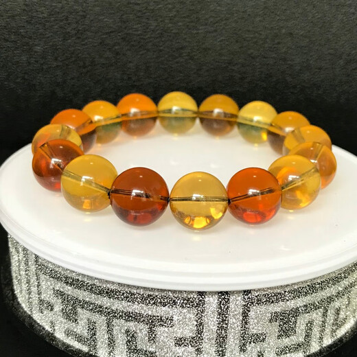 Dingfei Burmese Amber Water Purification Tea Treasure Bracelet No Optimization Raw Mine Fairy Treasure Gold Blue Blood Green Purple Red Yellow Tea Amber Bracelet Bead Diameter 9mm One String