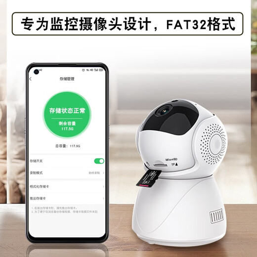 金士顿家用监控门铃摄像头tf存储卡fat32格式高速class10防水耐高温 适用小米360乔安萤石micro sd储蓄卡 金士顿TF卡标配 256G【fat32格式】