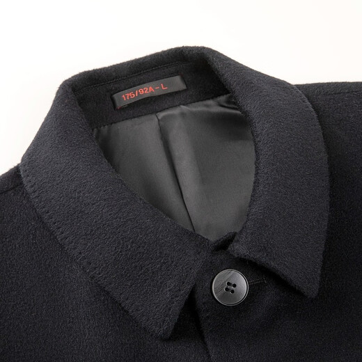 Seven brand cashmere woolen coat men's mid-length winter thick style business daddy wool coat warm winter coat black XL 180/96A
