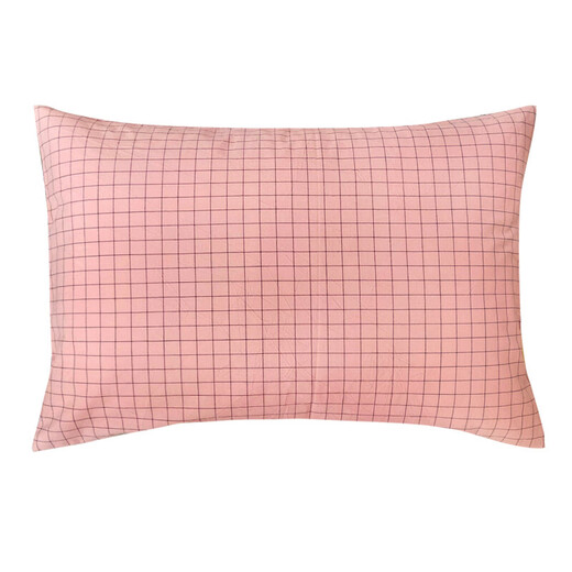 大枕头套50x80枕套水洗棉70 90 48x74 45x75加大号枕套单只 米色格纹信封式一只 50cmx80cm