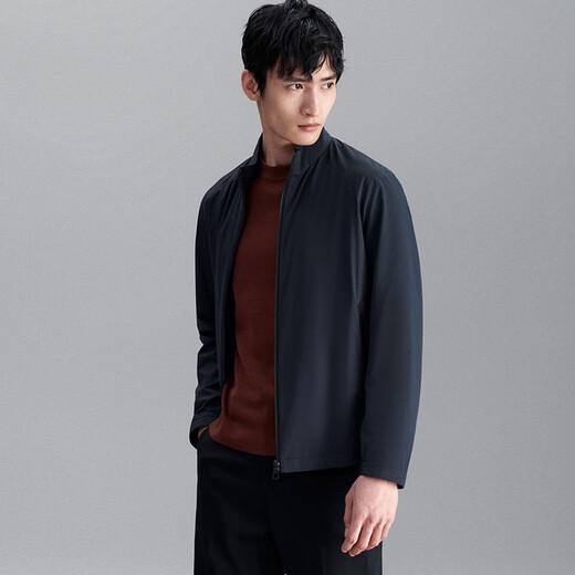 Announcement Bird Cadre Style Stand Collar Jacket Loose Executive Work Casual Jacket ESV233005U Navy Blue 54