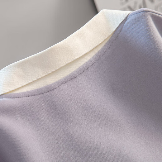 Sibaishe college style lapel sweatshirt 2025 autumn new women's loose style contrast color long-sleeved top