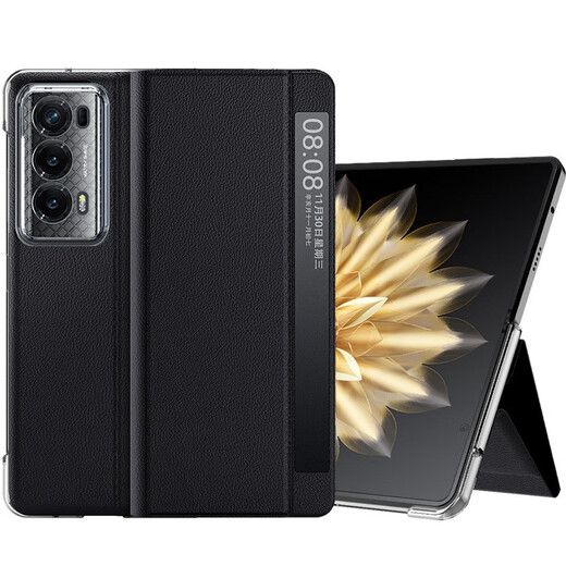 Gullfoss OPPOFindN3手机壳findN2折叠屏壳全包男女防摔翻盖式皮套商务n3保护套 【黑色】翻盖式视窗保护套 OPPO FIND N3