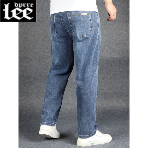 Lee DPRRE Spring und Sommer Stretch Neun-Punkte-Jeans Männer 2024 New Lose Tapered Harren Short 9-Punkte-Gelegenheitshosen -1-Hose -1 hellblau-Stil für Frühlings- und Herbst-reguläre 32 Taille 2 Fuß 5