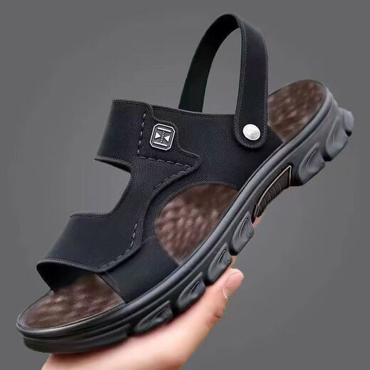 Столетия Liyong Summer Sandals Мужские мягкие подошвы, анти-скользящие пляжные туфли с двумя износостойкими, ахлетыми тапочками.