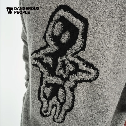 Gefährliche Menschen Xue Zhiqian DSP losen Spaß Jacquard Herbst und Winter Mode vielseitige trendige Pullover Pullover Männer dunkelgrau S
