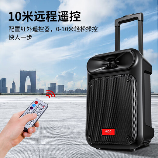 Patriot S55 8-inch square dance audio high-power portable outdoor heavy bass Bluetooth speaker karaoke high-volume mobile trolley speaker outdoor performance equipment dual microphones