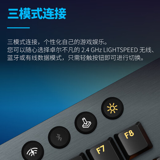Logitech (g) G915 x Lightspeed Механическая клавиатура беспроводной Bluetooth Трехмодовая игра E-Sports Клавиатура RGB Эффект освещения быстрого запуска короткая ось ультра-тонкая полноразмерная T-ось (чайный вал)
