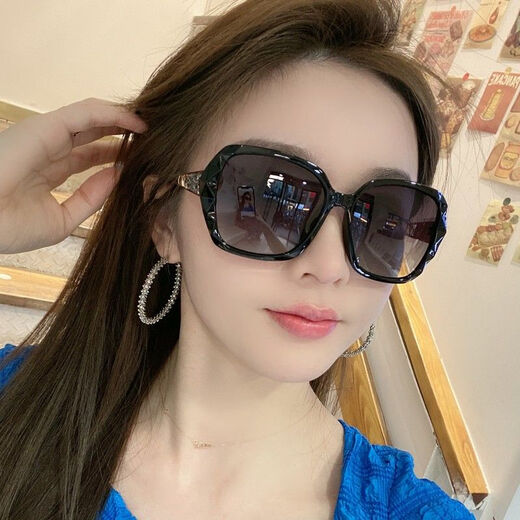 Mi Jilin 2022 new new style sunglasses for women high-definition anti-blue light sunglasses women's sunglasses driving sun protection round face long face internet celebrity brown upgraded model high-definition anti-blue light