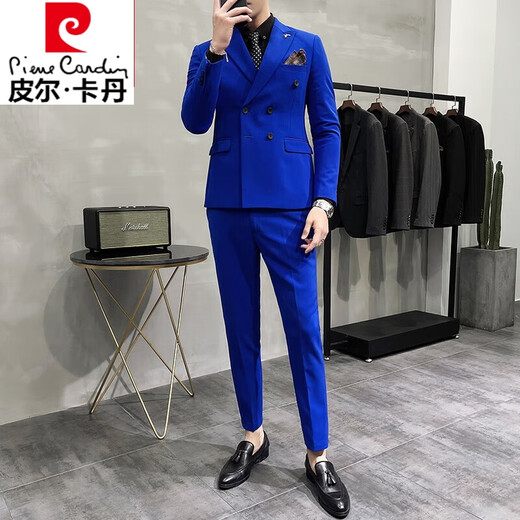 Pierre Cardin off-white simple British business slim suit men's wedding dress commuter double-breasted suit dark green three-suit suit + trousers + vest collection S 98Jin Jin is equal to 0.5 kg within