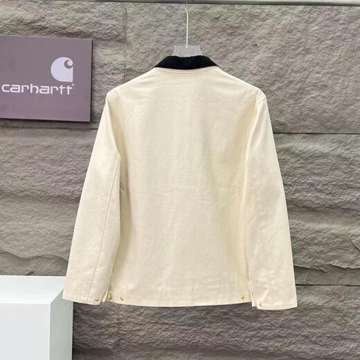 CARHARTT卡哈特底特律高级复古春秋款水洗工装ins男士夹克女外套 卡其色 羊毛内里 S