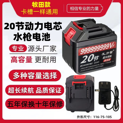 Wireless high-voltage car wash water gun 21v lithium battery universal Makita battery car wash machine high voltage strong 20 cards 10 cards 9888VF 80 minutes with charger