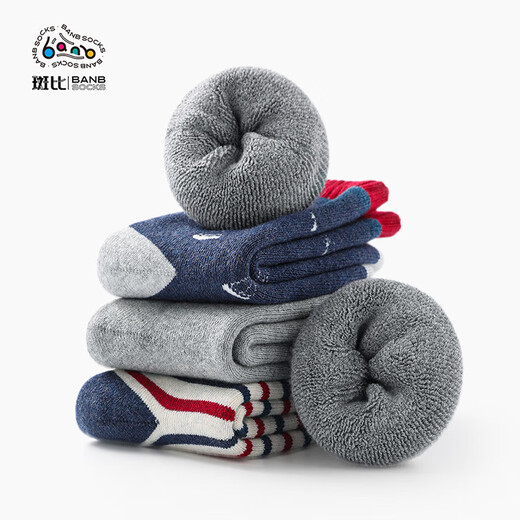 Bambi children's socks autumn and winter plus velvet thickened cotton socks for boys and girls warm terry socks BB21528 20-22 size