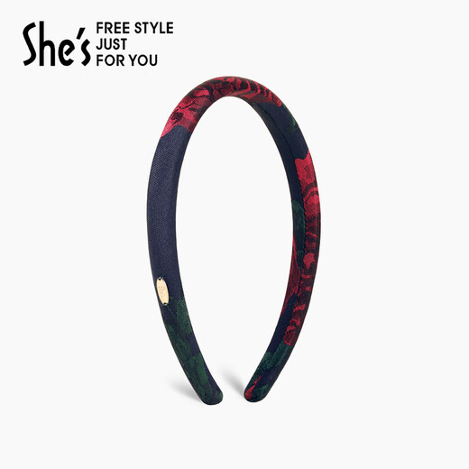 She s Akiko headband retro rose jacquard pressed hair headband design hairpin head jewelry birthday gift for girlfriend red A0