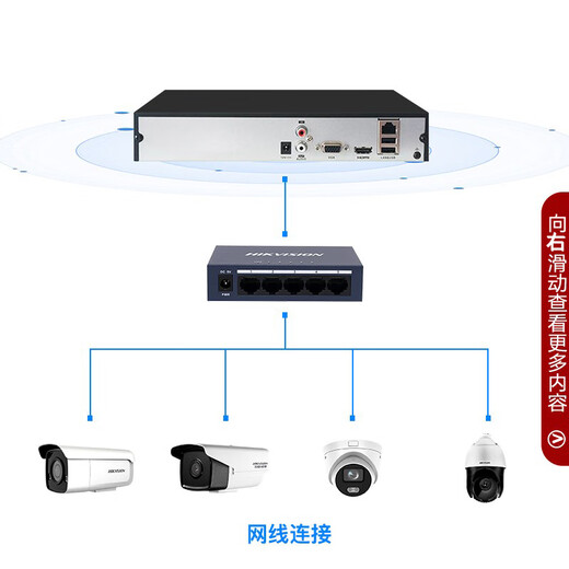 Hikvision 4th channel/8th channel/16th channel/32/64th channel multi-disk network monitoring hard disk recorder Black DS-8832N-R8 [32th channel 8th channel]