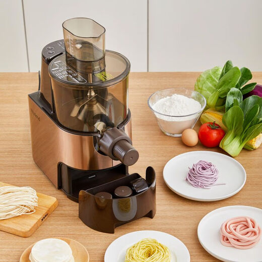 Kitchen Crown's 8th generation fully automatic home noodle machine Wei's piezoelectric small intelligent multi-functional noodle making dumplings 9 types of vertical mold heads Mocha Brown