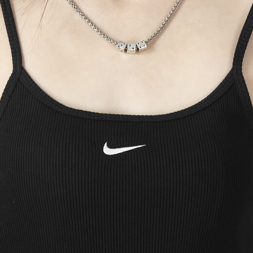耐克（Nike）女装T恤衫 夏季新款时尚舒适透气运动休闲修身显瘦吊带连衣裙 DM6231-010黑色 XL