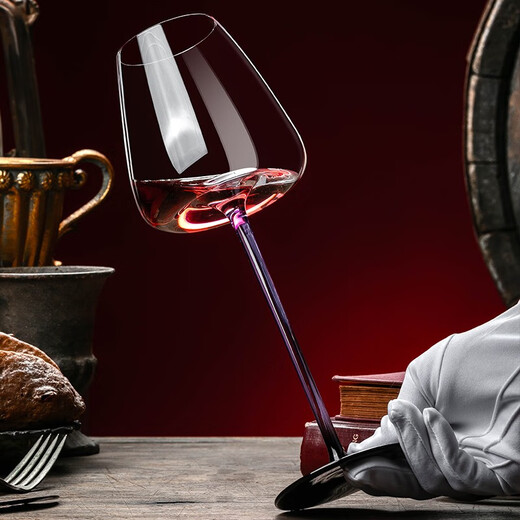 Genus black tie red wine glass set decanter tall cup home high-end light luxury crystal glass wine glass wine set red stem crystal red wine glass 360ml 6 pieces + harp decanter