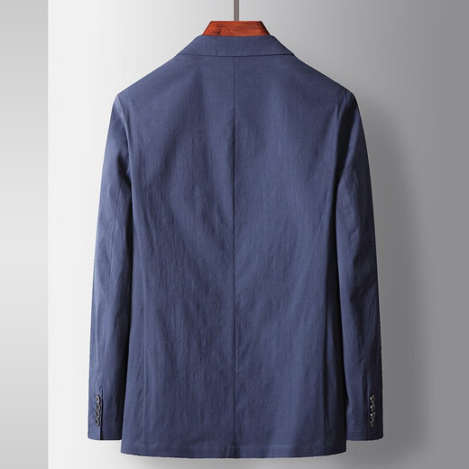 Walker Shop casual suit men's spring and summer thin micro-elastic luxury business suit middle-aged and young people's anti-wrinkle-free stool jacket Blue XL (180) Recommended 145-160Jin [Jin equals 0.5 kg]