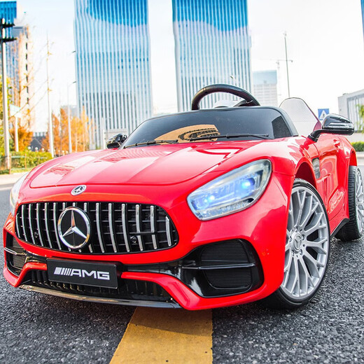 诺天使【双座】儿童电动车可坐人玩具四轮汽车遥控摇摆男女孩宝宝童车 烤漆红（四驱+皮座+遥控+12v大电 送人周岁生日礼物玩具