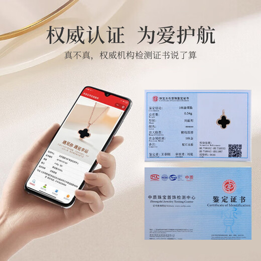 Promise of Love Light luxury 18k gold double-sided four-leaf clover necklace for women rose gold anniversary birthday gift for girlfriend and wife