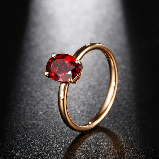 Tingliang 1.68 carat natural garnet ring 18K rose gold colored gemstone ring for your lover, ready for sale from 10th to 20th