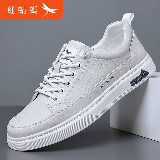 Red Dragonfly Men's Shoes Autumn New Fashion Genuine Leather Shoes Trendy Versatile Sports Casual Shoes Men's Slip-on Breathable Leather Shoes C02251667 Black 40 Standard Leather Shoe Size - Such as sports shoes wearing 41 and shooting 40