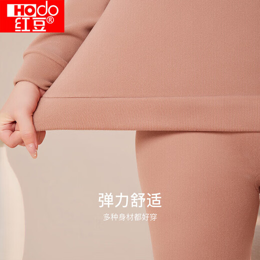 红豆保暖内衣女羊毛加绒加厚抗菌磨毛中高领中老年防寒套装