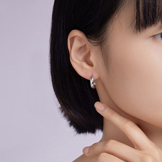 Liuguifu Jewelry Platinum Earrings Women's PT950 Earrings Ice Mirror Earrings Birthday Gift 1.50g