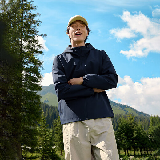361°外套男士春秋季防泼水夹克风衣运动休闲连帽长袖上衣652434602D-9