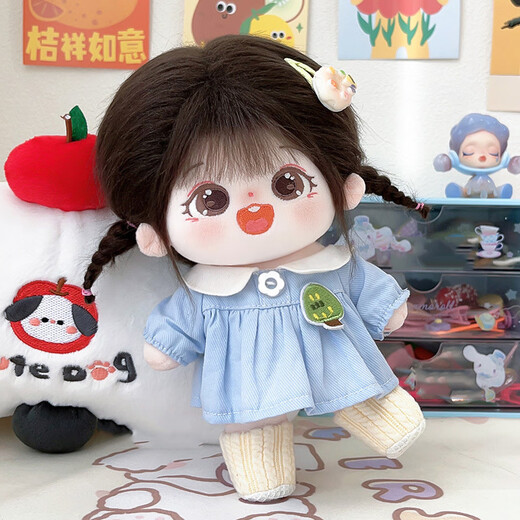 卡丘比棉花娃娃20cm有骨架明星无属性公仔裸娃带含衣服女娃衣送六一儿童 栗粒sp+随机衣服+打理工具+礼盒 20cm有骨架 （进店选择更多）