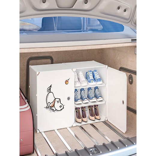 Yicheng Car Shoe Box Storage Transparent Car Trunk Car Shoe Storage Artifact Shoe Rack Bed Bottom Shoe Cabinet 3 Columns 3 Layers White 30x30x40cm