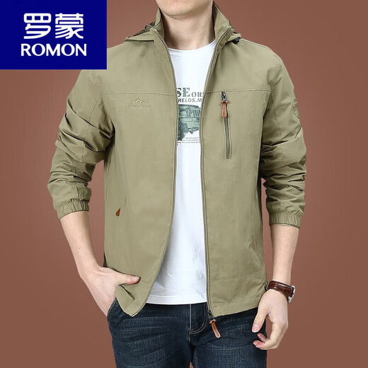 Romon (Romon) Jacke Jacke Herren Frühling und Herbst Herren Outdoor Amerikaner wasserdichte Windbreaker Herbst -Sportjacke Black 9898 Style Plus Velvet 3xl