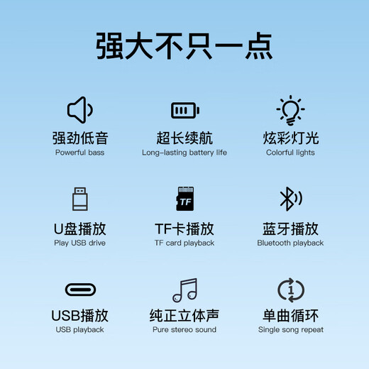 Sony Ericsson (soaiy) Bluetooth audio small outdoor portable plug-in card USB disk music player square dance high volume long battery life wireless small car audio-book singing player SD16 exclusive black