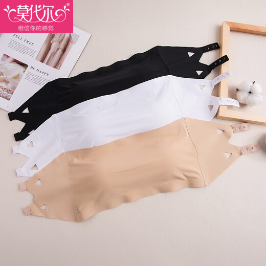 Modal tube top for women, ice silk, traceless, wire-free bra, strapless bra, invisible bra, small vest, anti-exposure bottoming underwear, black tube top, one size fits all