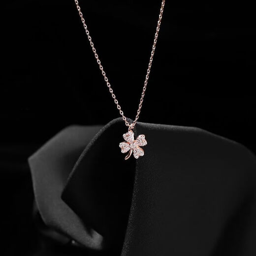 Yueqing Yipin four-leaf clover necklace for women ins cool style clavicle chain trendy temperament simple niche design pendant four-leaf clover silver