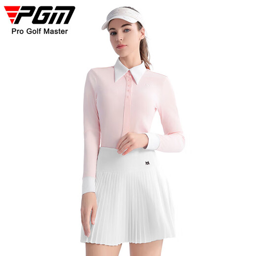 PGM高尔夫服装女装打底衫 长袖T恤 修身高弹柔软 运动面料 YF694-樱花粉 S
