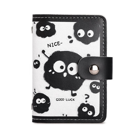 Maiweini Trendy Kartenbeutel Cartoon Nette Persönlichkeit Multi-Kartenposition Ultra-dünn Anti-Demagnetisierung kleiner Bankkartenhalter Student ID Ordner Buntes Monster [20 Karten + 2 ID-Karten] 22 Teile