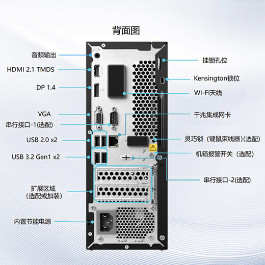 联想台式机 ThinkCentre M755e 商用办公电脑主机(i5-13500 32G 1TSSD 4G独显 WiFi)定制