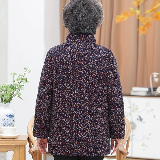 恰凡中老年女装冬装棉衣60岁奶奶装秋季棉袄老人衣服妈妈装羊羔绒外套 FX204M9848 藏青 4XL （建议135-150斤）